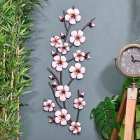 Pink Blossoms Metal Wall Art in Situ in the Home 