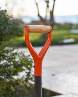 Close-Up of Wooden & Red-Painted Handle Close-Up of Wooden & Red-Painted Handle