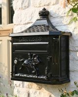 Plain Black Huntingdon Post Box digital illustration