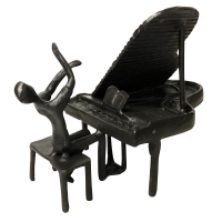 "Playing The Piano" Indoor Ornament in a Black Finish