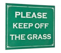 "Please Keep of the Grass" Vintage Wall Sign