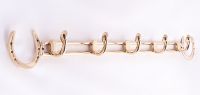 Brass horse shoe 5 hook rail Brass horse shoe 5 hook rail