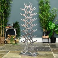 Front View of the Polished Aluminium Contemporary Floor Standing Wine Rack