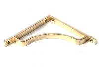 Close-Up of Polished Brass "Arch-Way" Modern Shelf Bracket - 150mm x 150mm