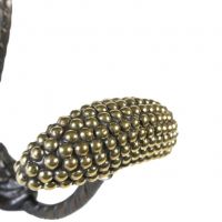 Close-Up Of Beaded Polished Brass Effect