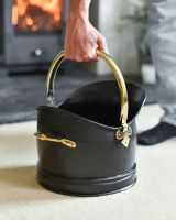 Scale Shot of Polished Brass & Black Iron Traditional Coal Bucket - 23.5cm Scale Shot of Polished Brass & Black Iron Traditional Coal Bucket - 23.5cm