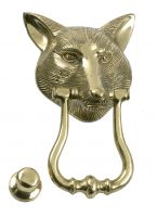 Polished Brass Fox Head Door Knocker Polished Brass Fox Head Door Knocker