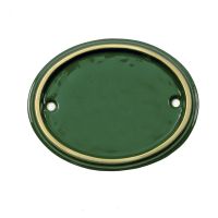 Cast Oval House Number Sign Finished in Polished Brass & Green  Cast Oval House Number Sign Finished in Polished Brass & Green