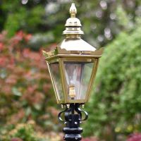 Polished Brass Harrogate Lantern in Situ