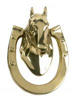 Polished Brass Horse & Shoe Door Knocker