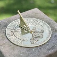 Polished Brass Hummingbird Sundial - 190mm