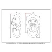 Polished Brass Lion Head Door Knocker Dimensions 