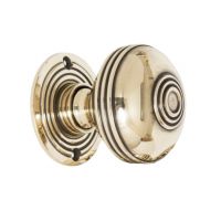 Polished Brass Ridged Door Knob Set