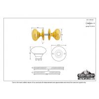 Dimensions for the Polished Brass Mushroom Door Knob Set