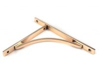Close-Up of Polished Bronze "Appleton" Traditional Arched Shelf Bracket - 260mm x 200mm