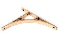 Close-Up of Polished Bronze "Ascension" Arched Crescent Shelf Bracket - 260mm x 200mm