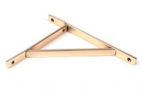 Close-Up of Polished Bronze "Claremont" Traditional Shelf Bracket - 260mm x 200mm