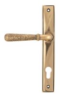 Polished Copper Hammered Slimline Lever Door Handle Back Polished Copper Hammered Slimline Lever Door Handle Back