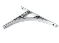 Close-Up of Polished Chrome "Ascension" Arched Crescent Shelf Bracket - 260mm x 200mm