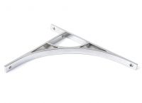Close-Up of Polished Chrome "Ascension" Arched Crescent Shelf Bracket - 314mm x 250mm