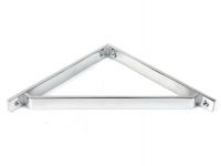 Close-Up of Polished Chrome "Emmanuel" Modern Shelf Bracket - 200mm x 200mm