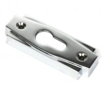 Polished Chrome "Roman" Euro Escutcheon - 100mm x 36mm Polished Chrome "Roman" Euro Escutcheon - 100mm x 36mm