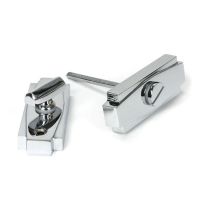 Polished Chrome Art Deco Bathroom Thumb Lock in Situ