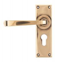 Polished Copper Lever Euro Door Handle Polished Copper Lever Euro Door Handle