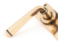 Polished Copper Lever Euro Door Handle Close-Up Polished Copper Lever Euro Door Handle Close-Up