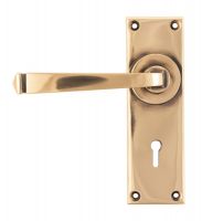 Polished Copper Lever Lock Door Handle 