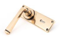 Polished Copper Lever Lock Door Handle Side
