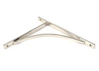 Close-Up of Polished Nickel "Appleton" Traditional Arched Shelf Bracket - 314mm x 250mm