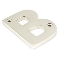 Polished Nickel 3 Inch Letter B Screw Fix Letter Polished Nickel 3 Inch Letter B Screw Fix Letter