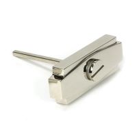 Close-Up of Polished Nickel Art Deco Bathroom Thumb Lock