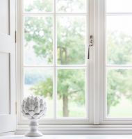 Polished Nickel Hammered Espag Window Handle - Left Handed on Window Polished Nickel Hammered Espag Window Handle - Left Handed on Window