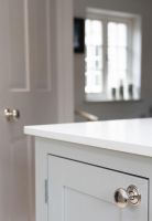 Polished Nickel Hammered Mushroom Cabinet Knob - 38mm on Door Polished Nickel Hammered Mushroom Cabinet Knob - 38mm on Door