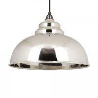 Polished Nickel Curved Interior Hanging Pendant