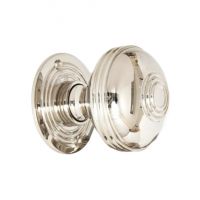 Polished Nickel Ridged Door Knob Set Polished Nickel Ridged Door Knob Set