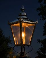 Polished Nickel Victorian Lantern 87cm Digital Illustration At Night