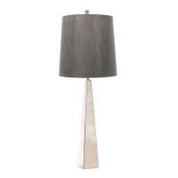 Contemporary Polished Nickel Triangular Table Lamp