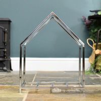 Polished Steel Contemporary Log Holder Polished Steel Contemporary Log Holder