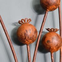 Close-up of the Poppy Blossoms on the Decorative Wall Art