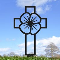 Poppy Cross "Remembrance" Ground Spike in Black Finish Poppy Cross "Remembrance" Ground Spike in Black Finish