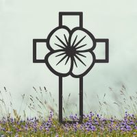 Black Ground Spike with Poppy Cross "Remembrance" Motif Black Ground Spike with Poppy Cross "Remembrance" Motif