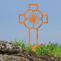 Poppy Cross "Remembrance" Ground Spike in Rustic Finish in Situ