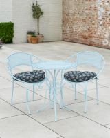 Powder Blue "Brantwood" Two Seater Bistro Set Powder Blue "Brantwood" Two Seater Bistro Set
