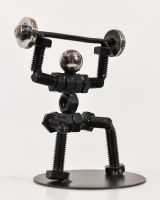 Recycled Metal Powerlifting Sculpture
