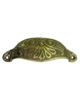 Prince of Wales Drawer Pull in an Aged Brass 