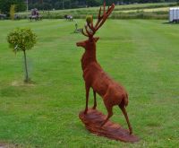 "Lednoch Glen" Stag On Rock Iron Sculpture