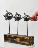 Scale image of Pufferfish Family Sculpture